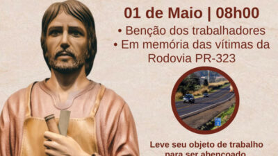 Missa em honra a São José Operário acontecerá no Santuário em Umuarama-PR