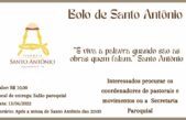 Bolo de Santo Antônio começou a ser distribuido ontem e será distribuído hoje (13) em Indianópolis