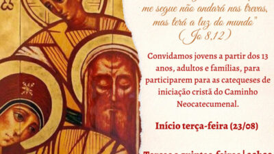 Paróquia Sagrado Coração de Jesus e Caminho Neocatecumenal convidam para catequese de jovens e adultos
