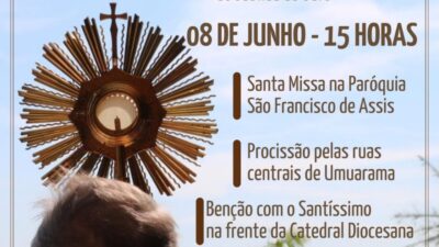 Solenidade de Corpus Christi terá todas as paróquias em missa e procissão pelo centro de Umuarama
