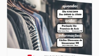 Cáritas Brasileira Regional Paraná organiza Bazar da Solidariedade