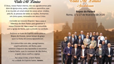 Bispos do Regional Sul 2 da CNBB estarão em Roma em Fevereiro de 2020